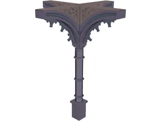 Column, 1800s Ornate 3D Model preview