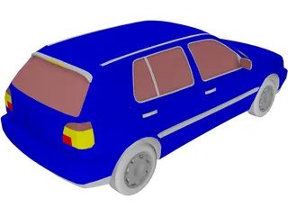 Volkswagen Golf III 3D Model preview