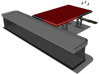 Gas Station 3D Model preview
