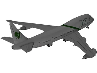 Boeing 747 PIA 3D Model preview