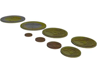 Euro Coins 3D Model preview