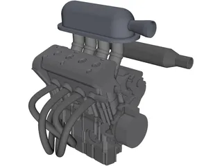 Yamaha R6 Engine 3D Model preview