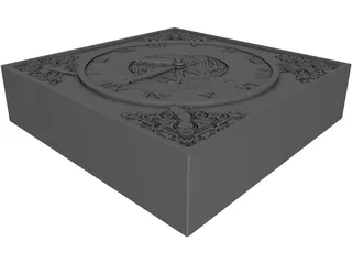 Antique Clock 3D Model preview