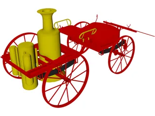 Steam Car 3D Model preview
