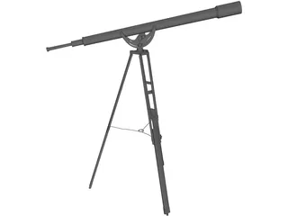 Brass Telescope on Stand 3D Model preview