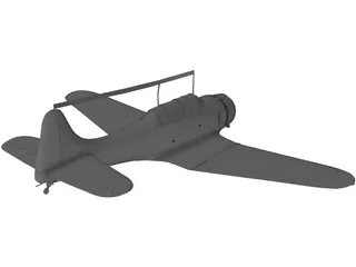 Dauntless Dive Bomber D 3D Model preview