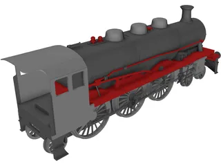 Steam Locomotive 3D Model preview