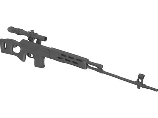 SVD Dragunov 3D Model preview