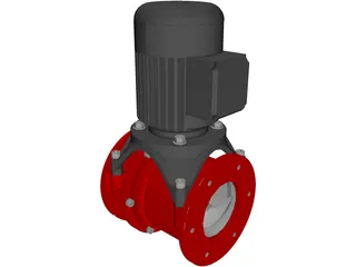 Screw Pump and Motor 3D Model preview