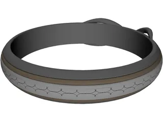 Platinum Engraved Ring 3D Model preview