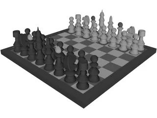 Chess Set 3D Model preview
