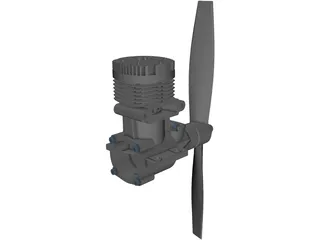 RC Motor 2T Airplane 3D Model preview