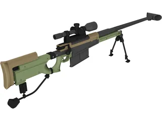Sniper Rifle 3D Model preview