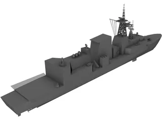 Halifax Class Frigate 3D Model preview