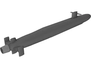 Le Triomphant class Missile Submarine 3D Model preview