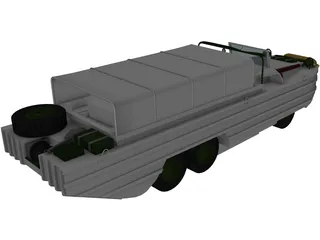 Amphibian Duck 3D Model preview