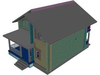 Wooden House 3D Model preview