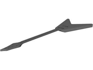 Flying V Neck Electric Guitar Body 3D Model preview