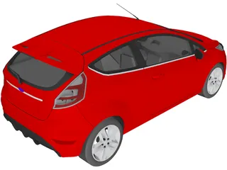 Ford Fiesta 3-door (2009) 3D Model preview