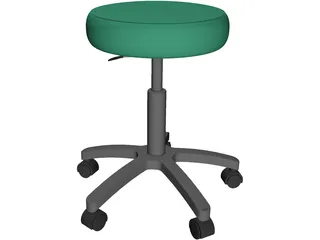 Exam Stool 3D Model preview