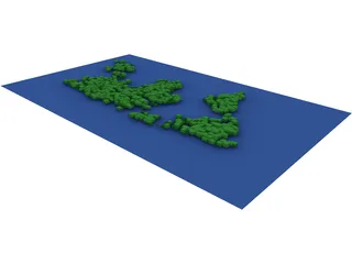 Digital World Map 3D Model preview