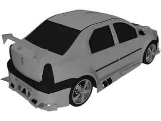 Dacia Logan Tuning 3D Model preview