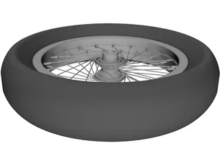 Wheel Rear 20 spoke 3D Model preview