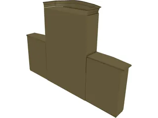 Wooden Shelf 3D Model preview