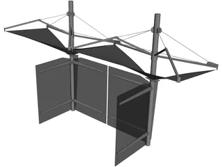 Bus Stop Shelter 3D Model preview