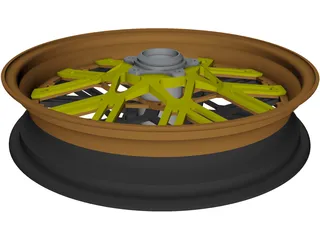 Motorcycle Rim Racing 3D Model preview