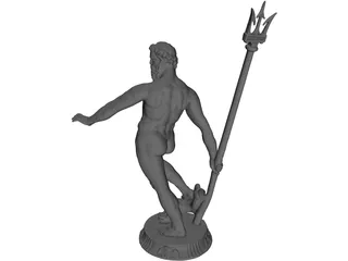 Neptune Statue 3D Model preview