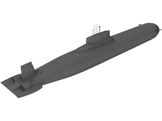 Nuclear Submarine 3D Model preview