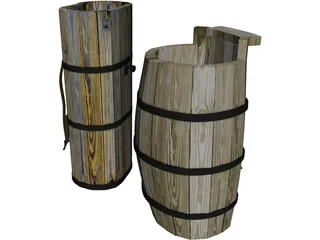 Grapes Baskets 3D Model preview