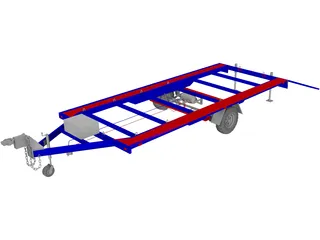 Military Trailer 3D Model preview