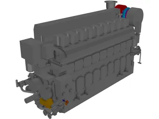 Marine Engine 3D Model preview
