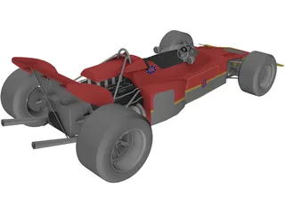 Lotus 72C F1 Car 3D Model preview