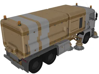 MAN TGA Street Cleaning Truck 3D Model preview