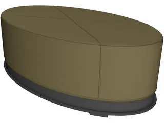 Oval Taburet 3D Model preview