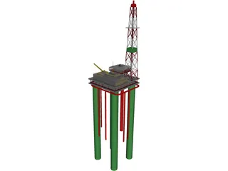 Oil Platform 3D Model preview