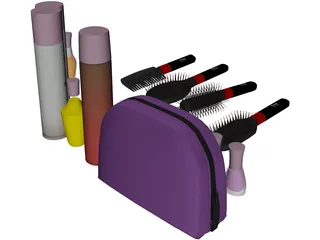 Woman Makeup and Accessories 3D Model preview