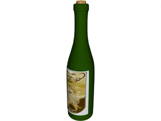 Bottle of Wine 3D Model preview