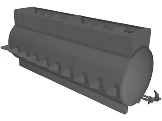 Truck Mount Fiberglass Chemical Tank 3D Model preview