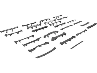 Spoiler Collection 3D Model preview