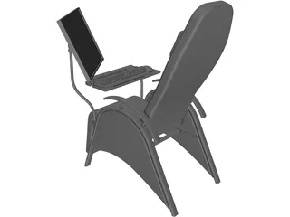 Chair with Workstation 3D Model preview