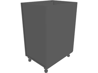 3 Drawer Cabinet 3D Model preview
