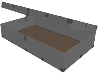 Wooden Coffee Chest with Stainless Latches 3D Model preview
