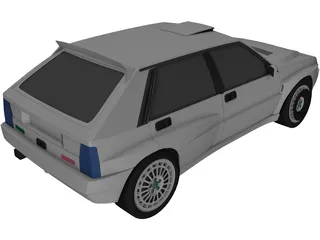 Lancia Delta HF Rally Car 3D Model preview