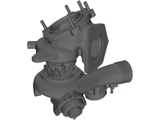 Turbocharger Diesel Engine 3D Model preview