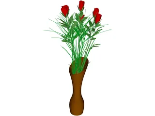 Vase with Flowers 3D Model preview