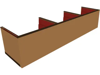 Booth Seating 3D Model preview